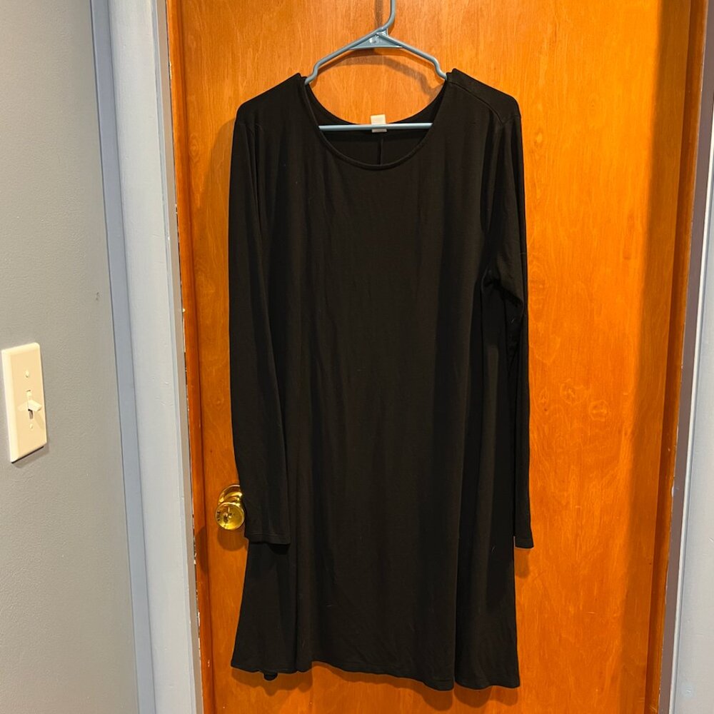 Old Navy Black Long Sleeve A-Line Dress – Size XL